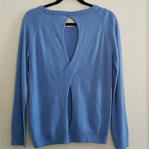 Blue Open-Back Sweater